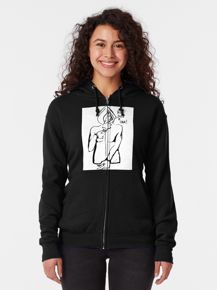 Imagen 2 de 5, Sudadera con capucha y cremallera con la obra NO BUSCO A JACK , diseñada y vendida por lutxana.