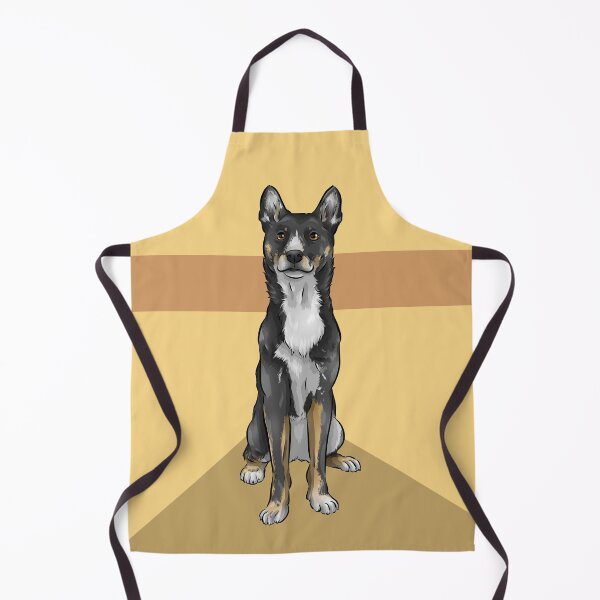Item preview, New Guinea Singing Dog | Black and Tan | Yellow Background | Cute Dog Art designed and sold by shirinsart.
