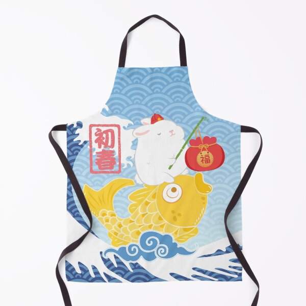 Item preview, Lunar New Year 2023 – Golden Koi Fish Rabbit Great Wave designed and sold by Lulupainting.