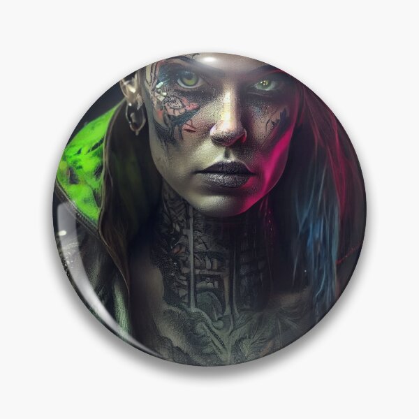 Item preview, Tattooed sexy cyberpunk woman designed and sold by ChargedShapes.