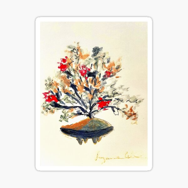 Japanese Red Bonsai Sticker