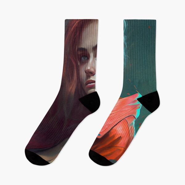 Item preview, Beautiful redhaired cyberpunk woman designed and sold by ChargedShapes.