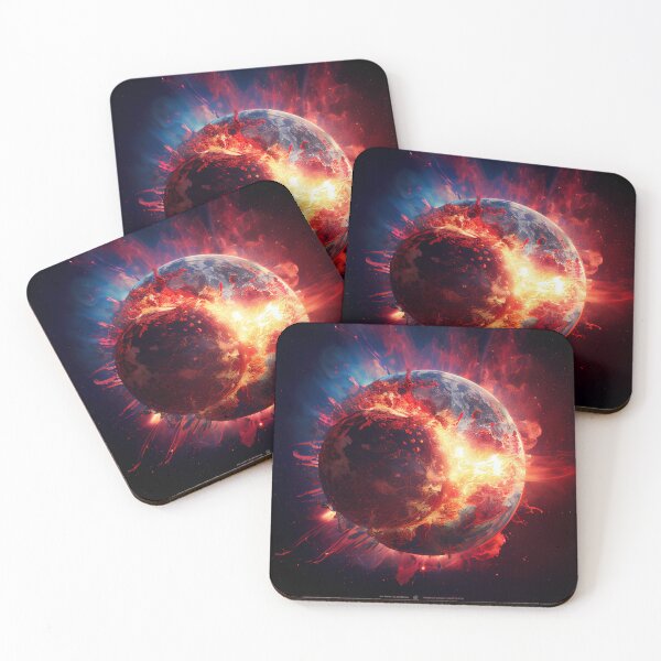 Item preview, The moon colliding with Earth designed and sold by DigiArtsSpace.