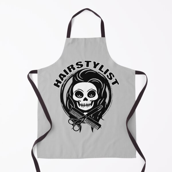 Item preview, Female Hairstylist Skull and Hairdressing Tools Black Logo designed and sold by Nuletto.
