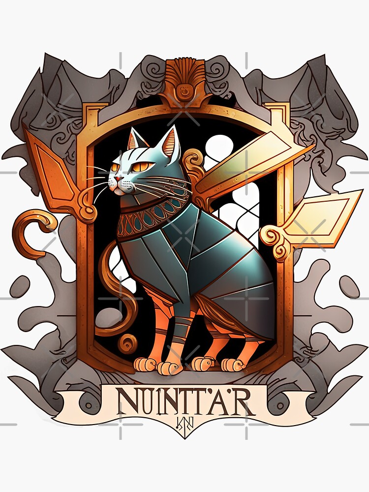 "Niunttar Cat Coat of Arms" Sticker for Sale by zoomzoomies Redbubble