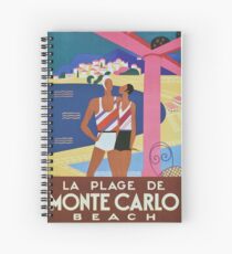 Vintage Monte Carlo Travel Poster Spiral Notebook