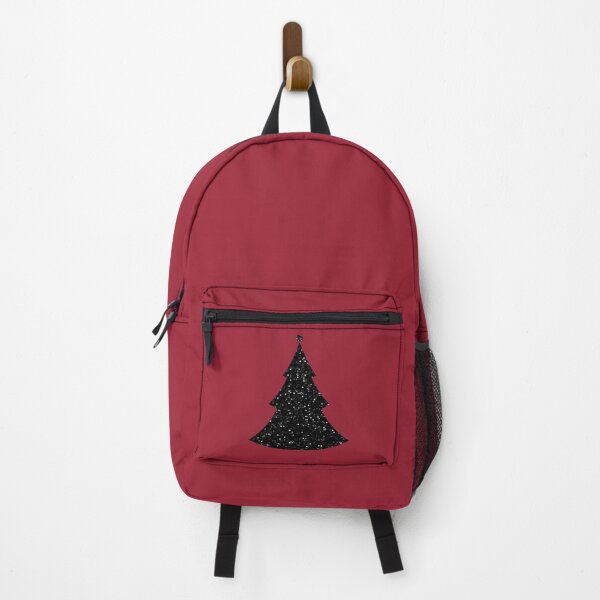 Item preview, Printed image of sparkling black sequins Xmas tree on red background designed and sold by JaReVa.