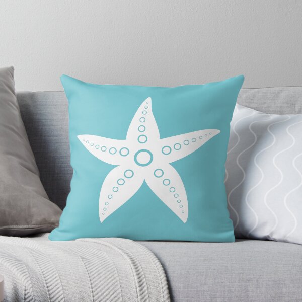 White Seafish Throw Pillow