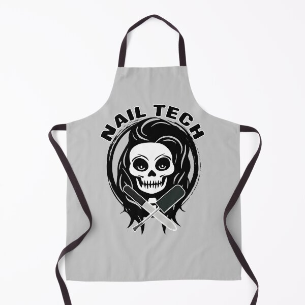 Item preview, Female Nail Tech Skull and Manicurist Tools Black Logo designed and sold by Nuletto.