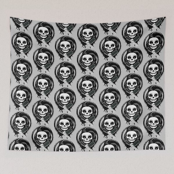 Item preview, Female Nail Tech Skull and Manicurist Tools Black Logo designed and sold by Nuletto.