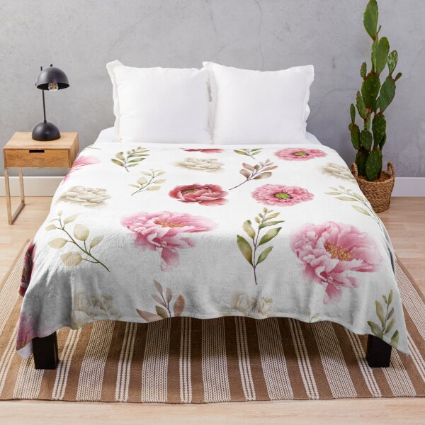 Item preview, Pretty Watercolor Blooming Peonies Seamless Floral Pattern designed and sold by PlantKind.