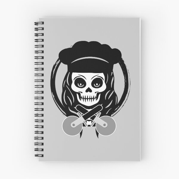 Item preview, Female Pizza Chef Skull and Pizza Cutters Black Logo designed and sold by Nuletto.