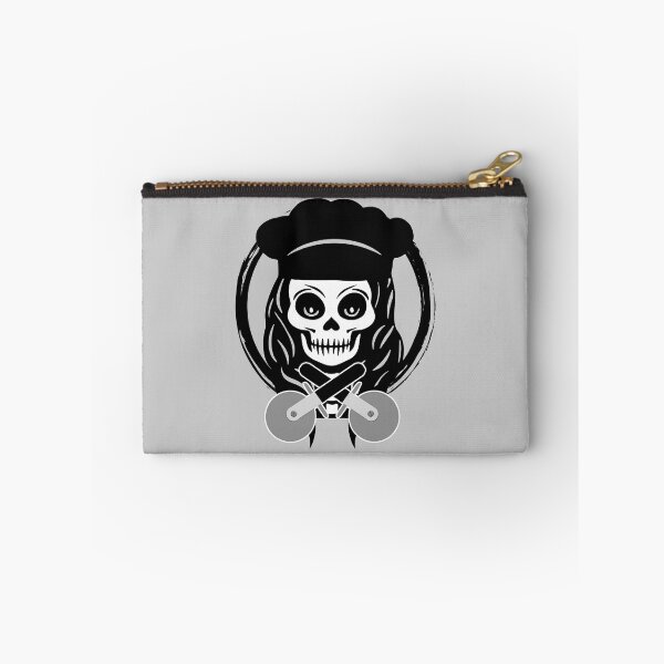 Item preview, Female Pizza Chef Skull and Pizza Cutters Black Logo designed and sold by Nuletto.