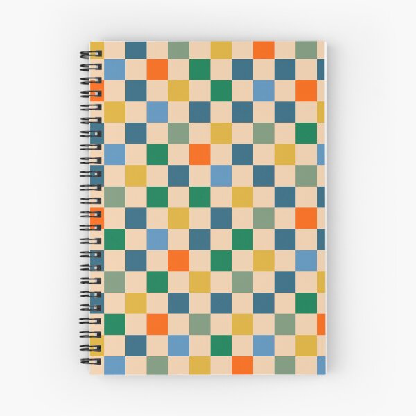 Item preview, Checkerboard Check Geometric Multi-Color Checked Pattern Beige Blue Green Mustard Orange designed and sold by kierkegaard.