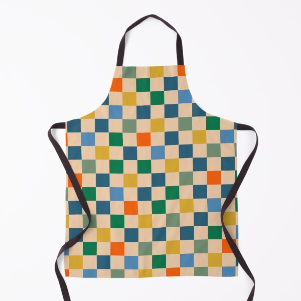 Item preview, Checkerboard Check Geometric Multi-Color Checked Pattern Beige Blue Green Mustard Orange designed and sold by kierkegaard.