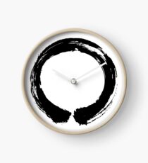 Enso, Japanese Sumi Brush Circle, Japanese Circle Design with Mu Kanji, Nothingness Clock
