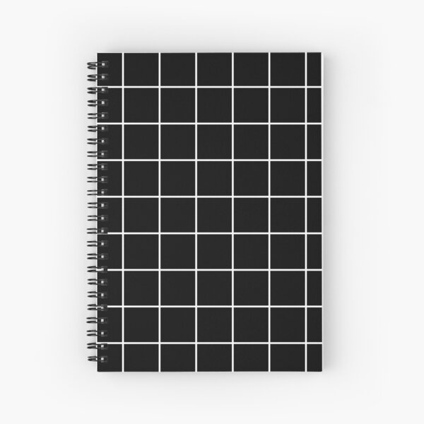 grid, white and black Spiral Notebook