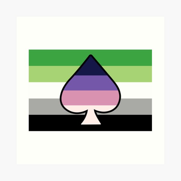 Asexual Spectrum And Aromantic Pride Flag With Ace Of Spades Art