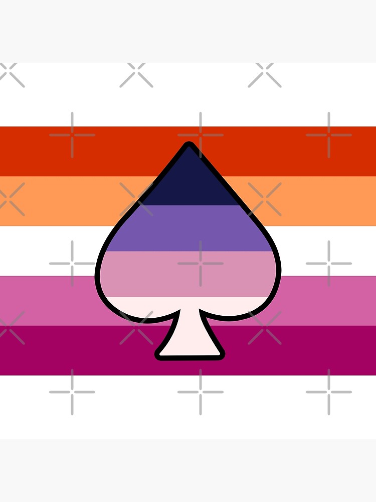 Asexual Spectrum And Lesbian Pride Flag With Ace Of Spades Poster For Sale By Lunyssa Redbubble