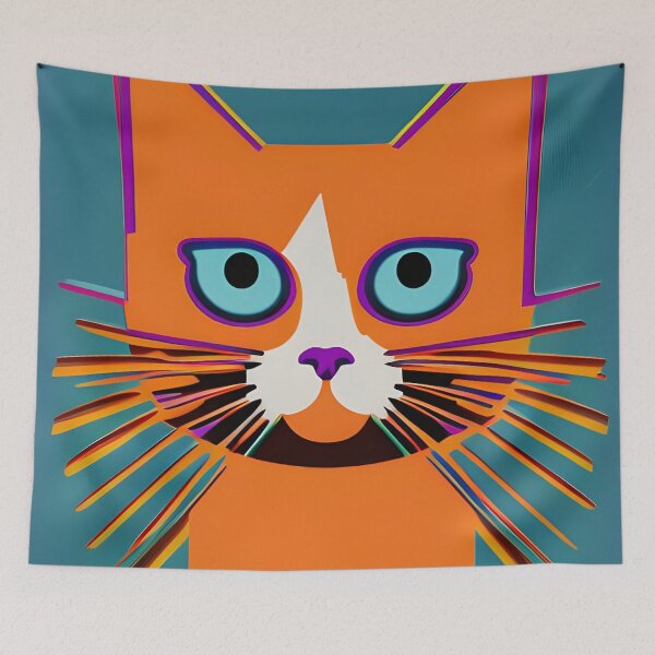 Item preview, Whimsical Orange Cat Pop Art  designed and sold by JKirchnerArt.