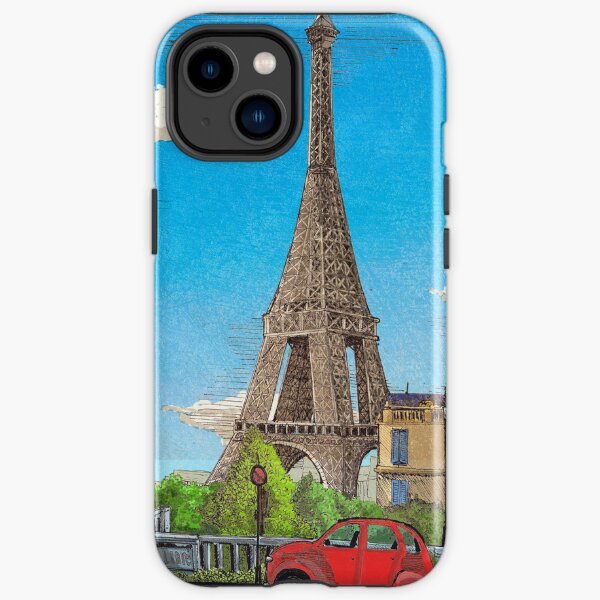 Eiffel Tower Paris France Cityscape Illustration Art iPhone Tough Case