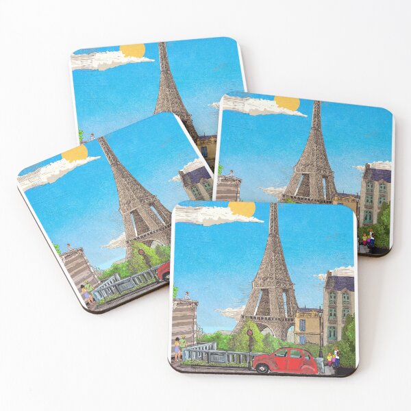 Item preview, Eiffel Tower Paris France Cityscape Illustration Art designed and sold by Wall-Art-Sketch.