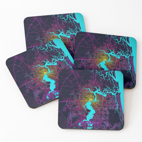 Item preview, Jacksonville City Map of Florida, USA - Neon designed and sold by deMAP.