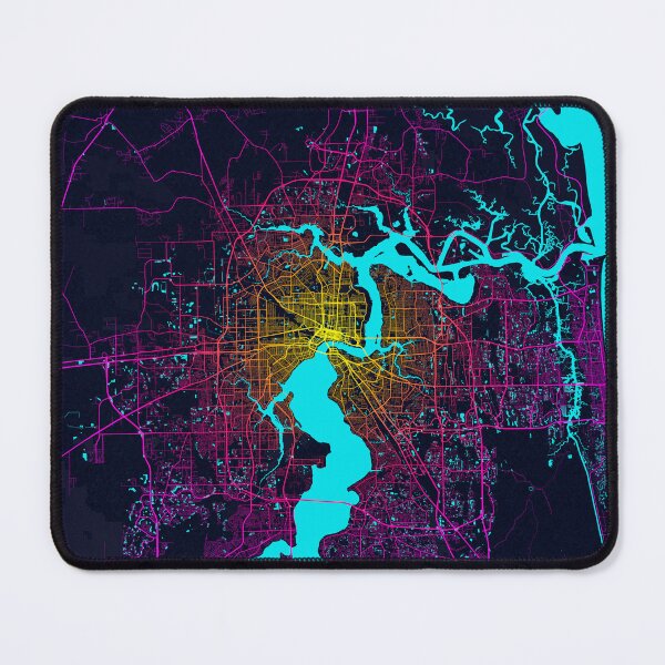 Item preview, Jacksonville City Map of Florida, USA - Neon designed and sold by deMAP.