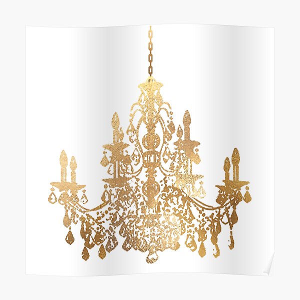 “Crystal Chandelier in Faux Gold” Poster for Sale by PixDezines | Redbubble