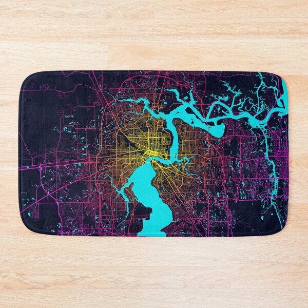 Item preview, Jacksonville City Map of Florida, USA - Neon designed and sold by deMAP.