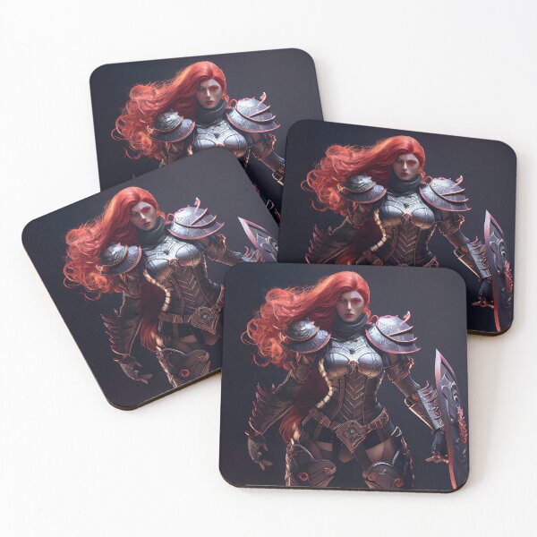 Item preview, Beautiful red haired woman warrior with armor designed and sold by ladarkepoque.