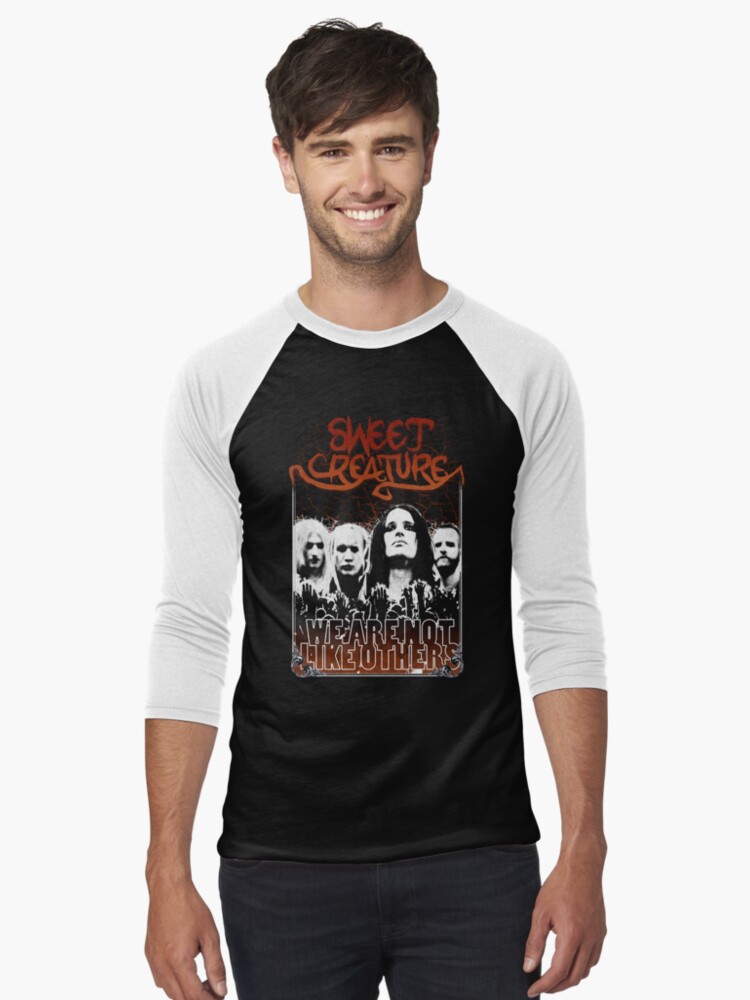 Thumbnail 1 of 3, Baseball ¾ Sleeve T-Shirt, Sweet Creature Band - Black / Orange designed and sold by sweetcreature66.