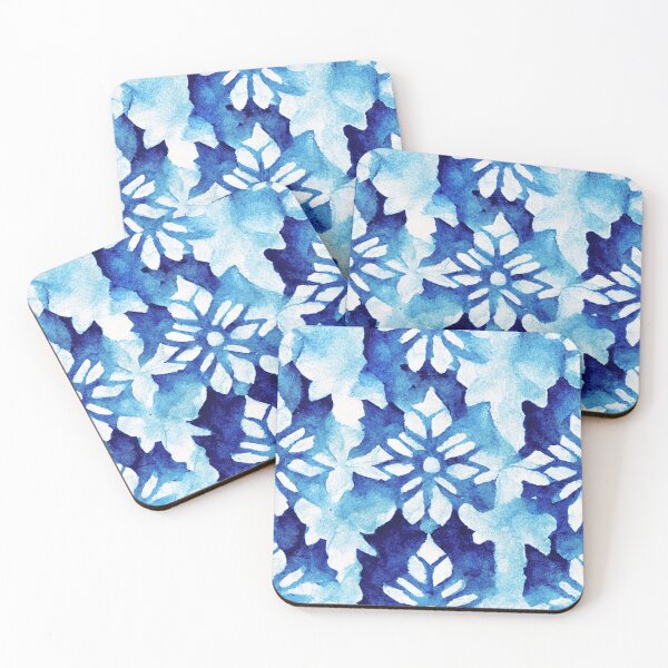 Item preview, Frost flowers watercolor pattern - blue winter watercolour designed and sold by PP-Patterns.