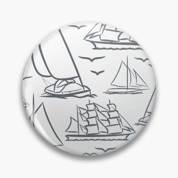 Item preview, Ice Grey Classic Boats Pattern  designed and sold by seasprayart.