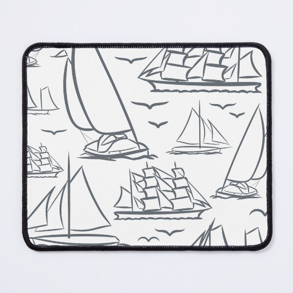 Item preview, Ice Grey Classic Boats Pattern designed and sold by seasprayart.