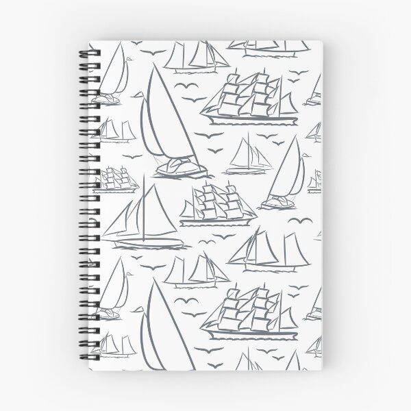 Item preview, Ice Grey Classic Boats Pattern  designed and sold by seasprayart.
