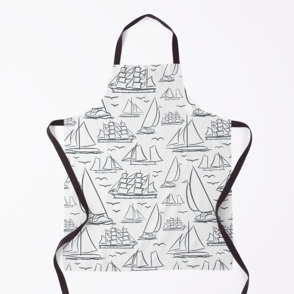 Item preview, Ice Grey Classic Boats Pattern  designed and sold by seasprayart.