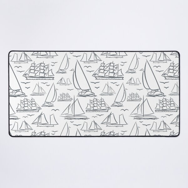 Item preview, Ice Grey Classic Boats Pattern  designed and sold by seasprayart.