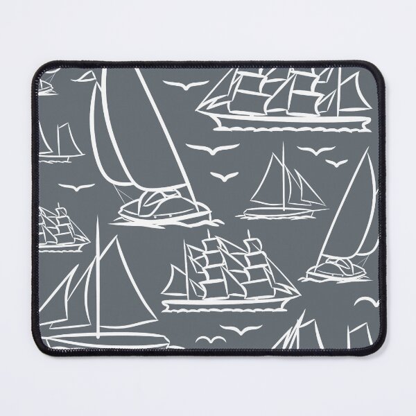 Item preview, Ice Grey Classic Boats Pattern Version 2 designed and sold by seasprayart.