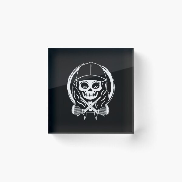 Item preview, Female Golfer Skull and Golf Clubs White Logo designed and sold by Nuletto.