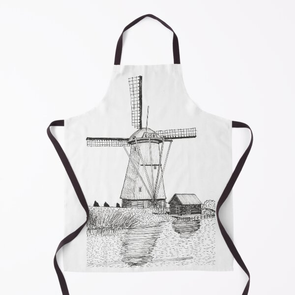 Item preview, Windmill Kinderdijk Netherlands Travel Art designed and sold by Wall-Art-Sketch.
