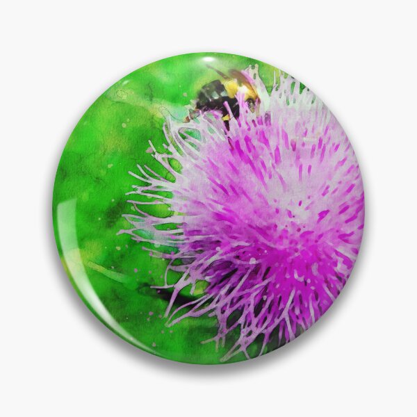 Item preview, Pink Flowering Thistle With Bee designed and sold by Robert Alsop.