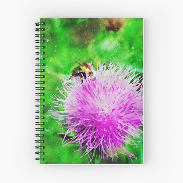 Item preview, Pink Flowering Thistle With Bee designed and sold by Robert Alsop.