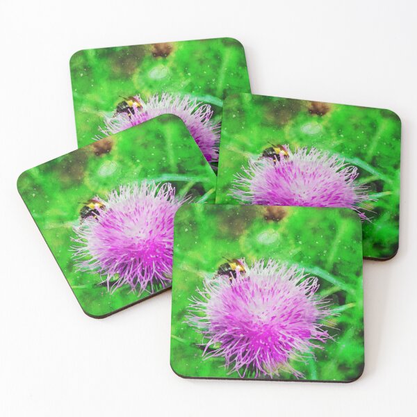 Item preview, Pink Flowering Thistle With Bee designed and sold by Robert Alsop.