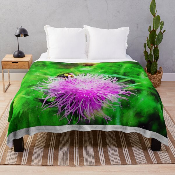 Item preview, Pink Flowering Thistle With Bee designed and sold by Robert Alsop.