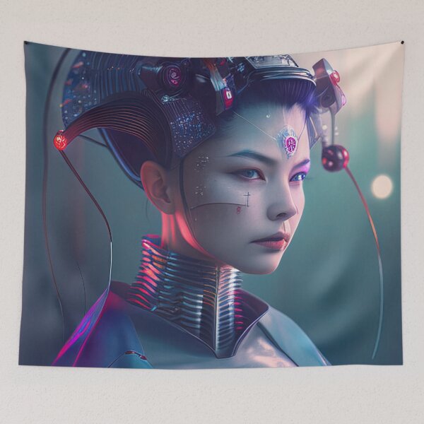 Item preview, Futuristic cyberpunk geisha designed and sold by RK - Shop.