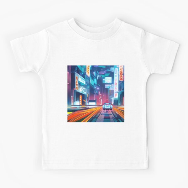 Neo Tokyo Japan - Cyberpunk - Cars in Future Kids T-Shirt