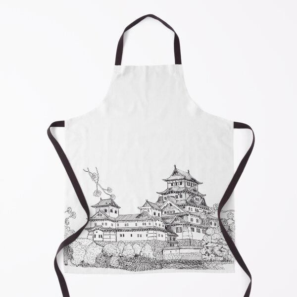 Item preview, Osaka Castle Japan Pen and Ink Illustration designed and sold by Wall-Art-Sketch.