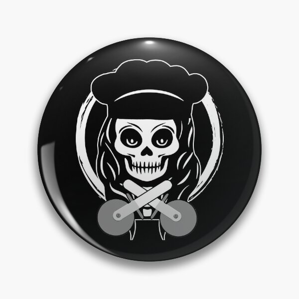 Item preview, Female Pizza Chef Skull and Pizza Cutters White Logo designed and sold by Nuletto.