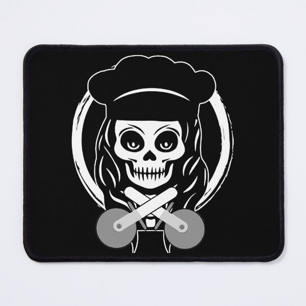 Item preview, Female Pizza Chef Skull and Pizza Cutters White Logo designed and sold by Nuletto.